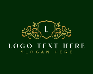 Luxury - Luxury Florist Leaf Shield logo design