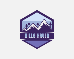 Hexagon Mountain Adventure Trek logo design