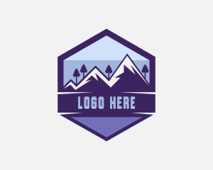 Hills - Hexagon Mountain Adventure Trek logo design