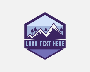 Hiking - Hexagon Mountain Adventure Trek logo design
