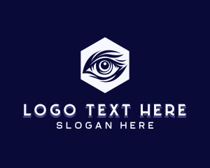 Animal Sanctuary - Hexagon Eye Safari logo design