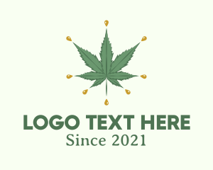 Hemp - Marijuana Oil Droplet logo design