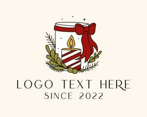 Lenten - Festive Ribbon Candle logo design