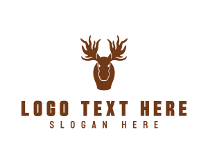 Antler - Wildlife Moose Animal Hunter logo design