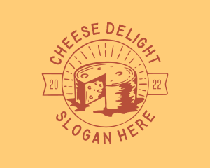 Hipster Cheese Wheel logo design