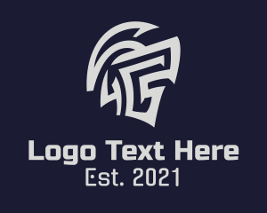 Digital - Gray Helmet Warrior logo design