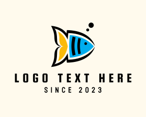 Character - Angel Fish Aquarium logo design