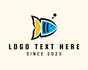 Koi Fish - Angel Fish Aquarium logo design