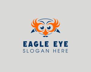 Hands Eyes Owl logo design