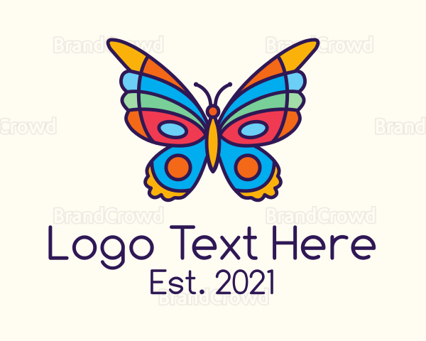Colorful Butterfly Kite Logo