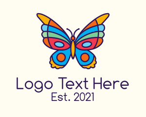 Butterfly Garden - Colorful Butterfly Kite logo design