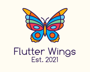 Colorful Butterfly Kite logo design