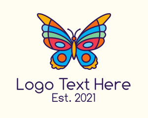 Animal - Colorful Butterfly Kite logo design