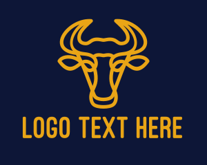 Zodiac - Yellow Bull Head logo design