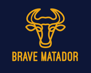 Yellow Bull Head logo design