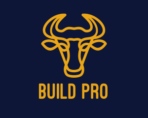 Yellow Bull Head logo design
