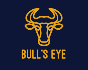 Yellow Bull Head logo design