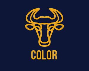 Animal - Yellow Bull Head logo design