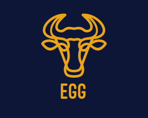 Bison - Yellow Bull Head logo design