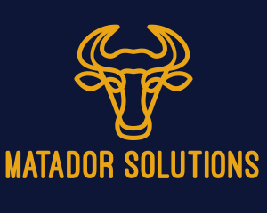 Yellow Bull Head logo design