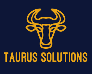 Yellow Bull Head logo design