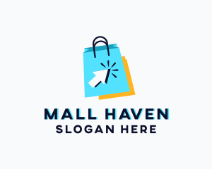 Shopping Bag Arrow Pointer logo design