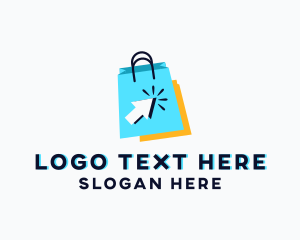 Website - Shopping Bag Arrow Pointer logo design