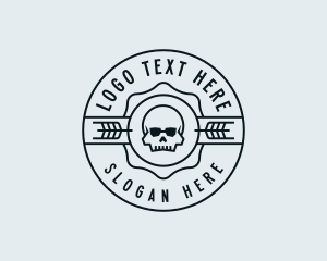 Skull - Hipster Wheat Skull logo design