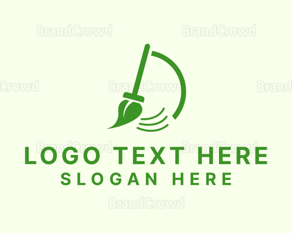 Letter D Leaf Mop Logo