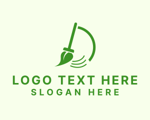 Mop - Letter D Leaf Mop logo design