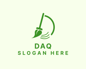 Letter D Leaf Mop logo design