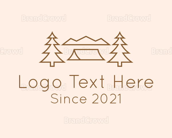 Minimal Pine Tree Campsite Logo