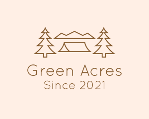 Land - Minimal Pine Tree Campsite logo design