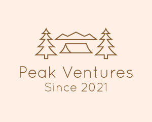 Everest - Minimal Pine Tree Campsite logo design