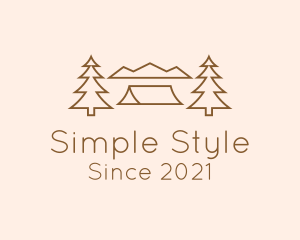 Minimal - Minimal Pine Tree Campsite logo design