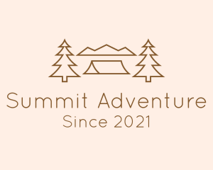 Climbing - Minimal Pine Tree Campsite logo design