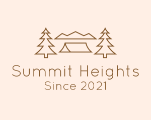 Climbing - Minimal Pine Tree Campsite logo design