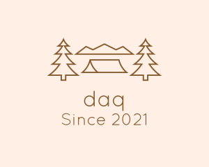 Rustic - Minimal Pine Tree Campsite logo design