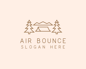 Minimal Pine Tree Campsite logo design