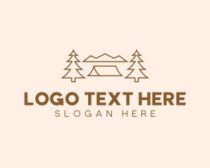 Minimal - Minimal Pine Tree Campsite logo design