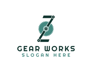 Gears - Engine Cog Letter Z logo design