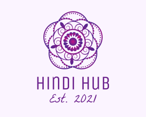 Hindi - Gradient Flower Mandala logo design