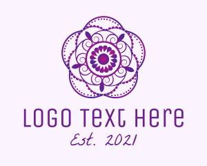 Hindi - Gradient Flower Mandala logo design