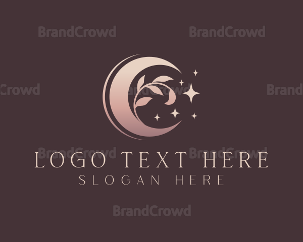 Elegant Moon Leaves Logo