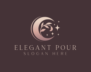 Elegant Moon Leaves logo design