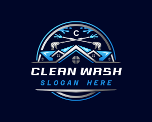 Roof Pressure Wash Cleaning logo design