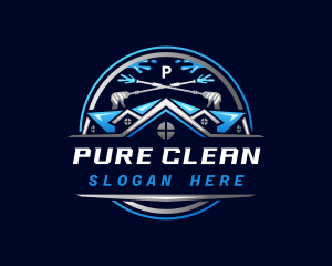 Roof Pressure Wash Cleaning logo design