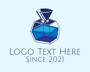 Toiletry - Blue Perfume Bottle logo design