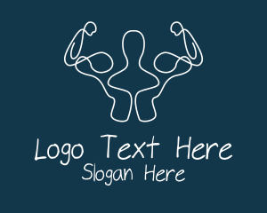 Bodybuilder - Monoline Bodybuilder Fitness logo design