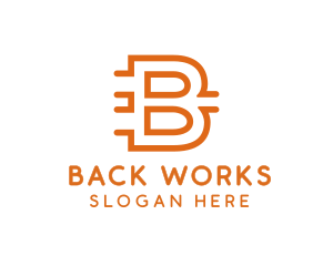 Orange B Outline logo design